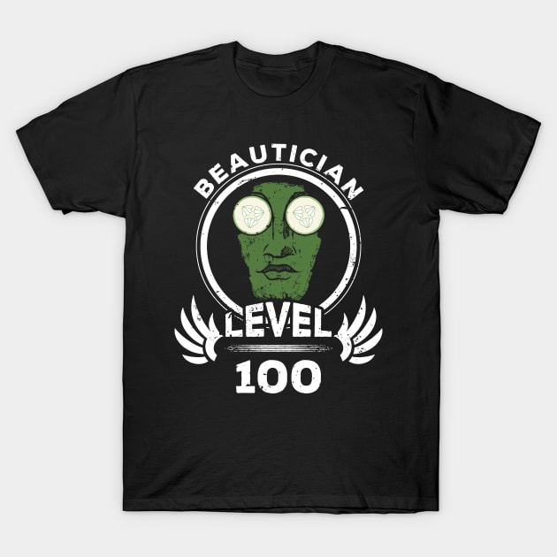 Level 100 Beautician Face Mask Gift T-Shirt by atomguy